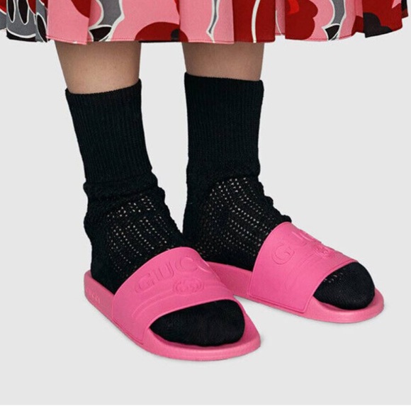 GUCCI Pursuit Rubber slides/pink fucsia size eu37/us6 - Picture 4 of 14